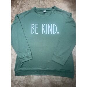 Womens Graphic Heavy weight Long sleeve Green TShirt  Large Choose BE KIND